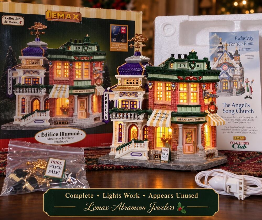 Lemax Abramson Jewelers Penelope's #45139 Lighted Village Building Box